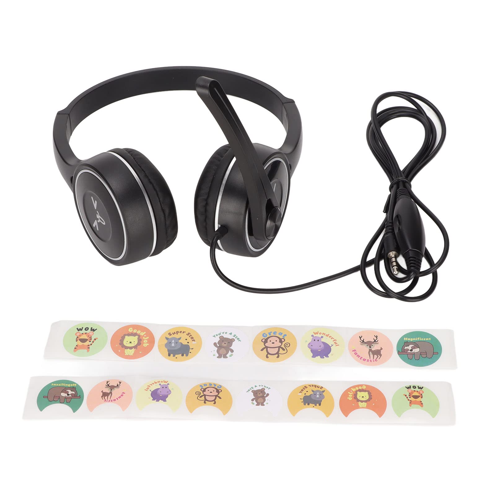 Kids Headphones with Microphone, Kids Headphone Stereo Noise Isolation Foldable On Ear 3.5mm Wired Childs Headset with Mic for Travel Plane