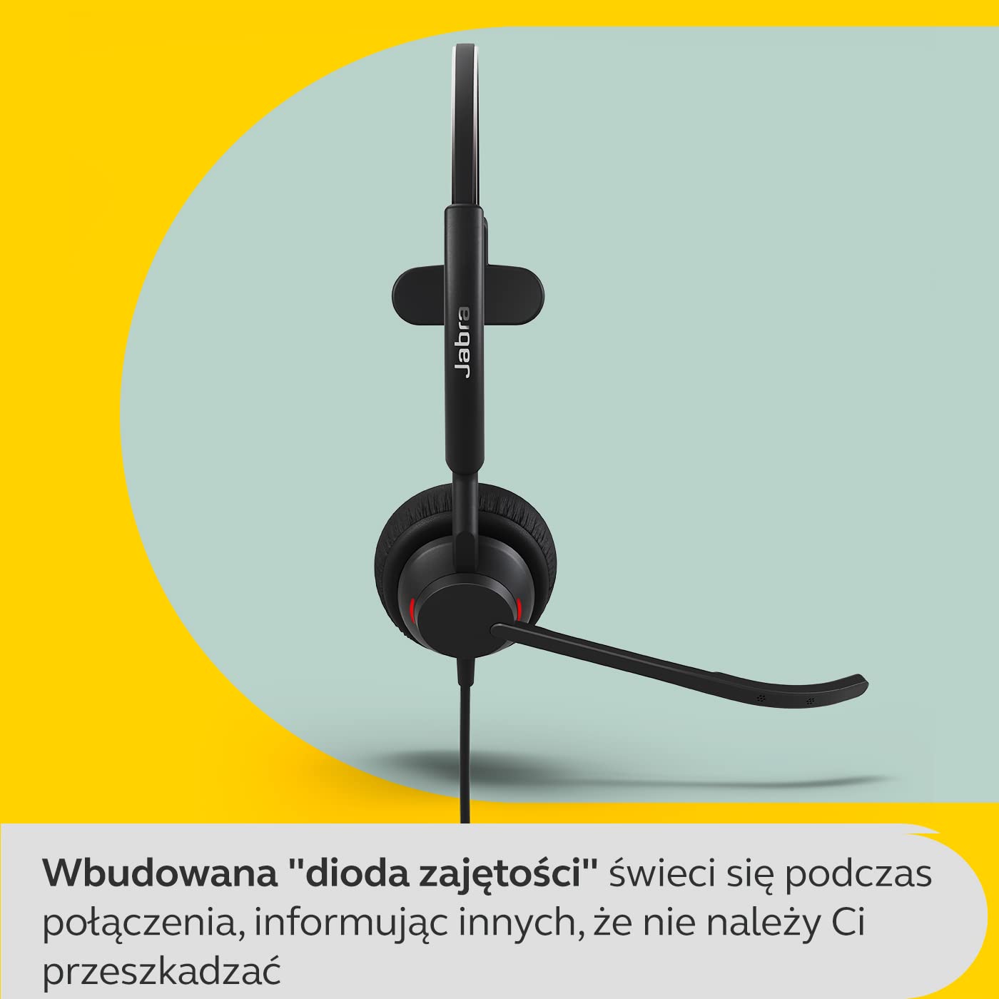 Jabra Engage 50 II przewodowy zestaw słuchawkowy mono z redukcją szumów, 3 mikrofonami i kablem USB-C, ultralekki - działa z wiodącymi platformami Unified Communications (Zoom i Unify) - czarny