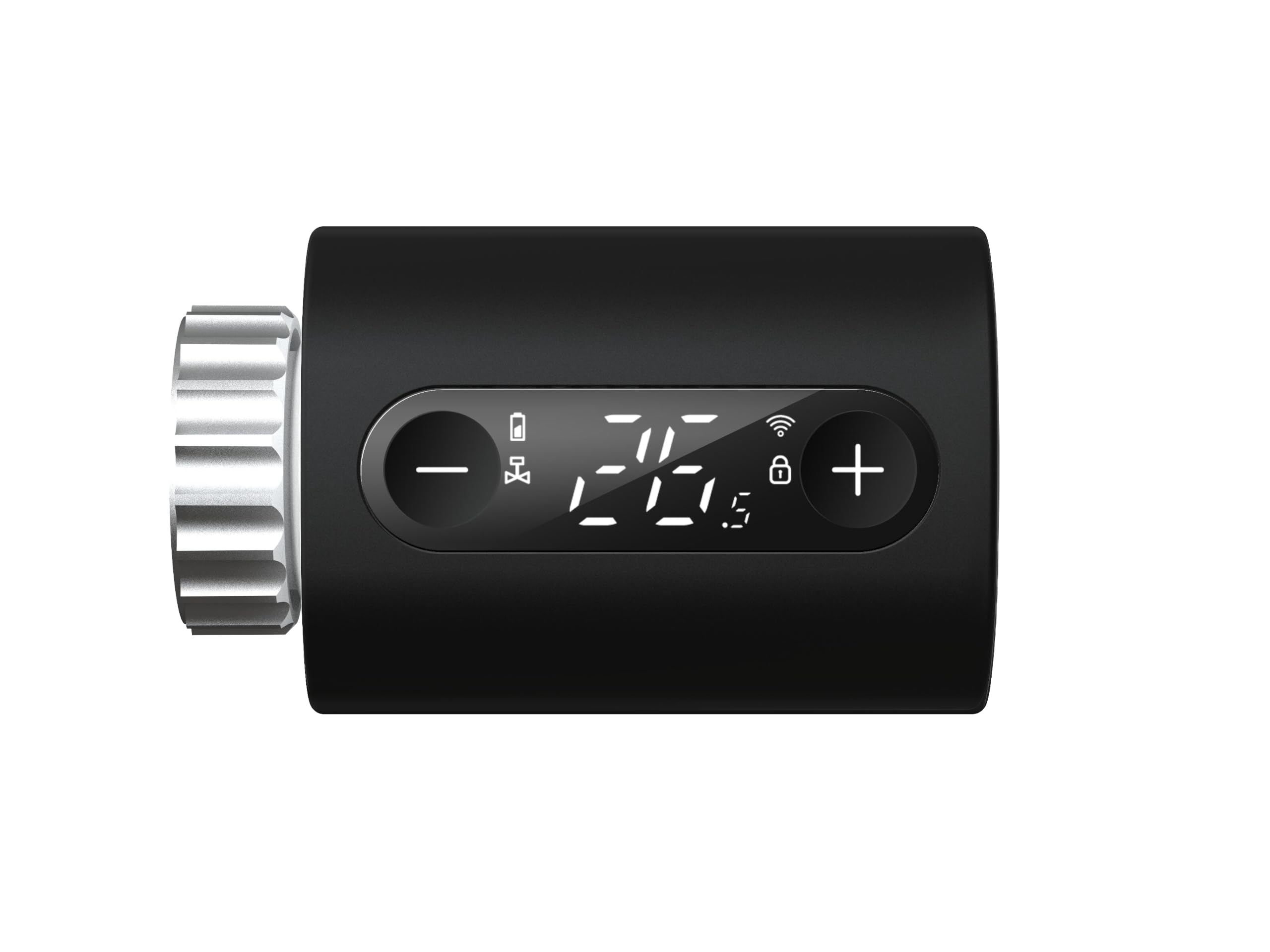 sanicomfort Smart Thermostatkopf WiFi Schwarz – Heizungsregler WLAN Intelligentes Raumthermostat für Heizkörper, Energie sparen & Temperatursteuerung via Smart Life App