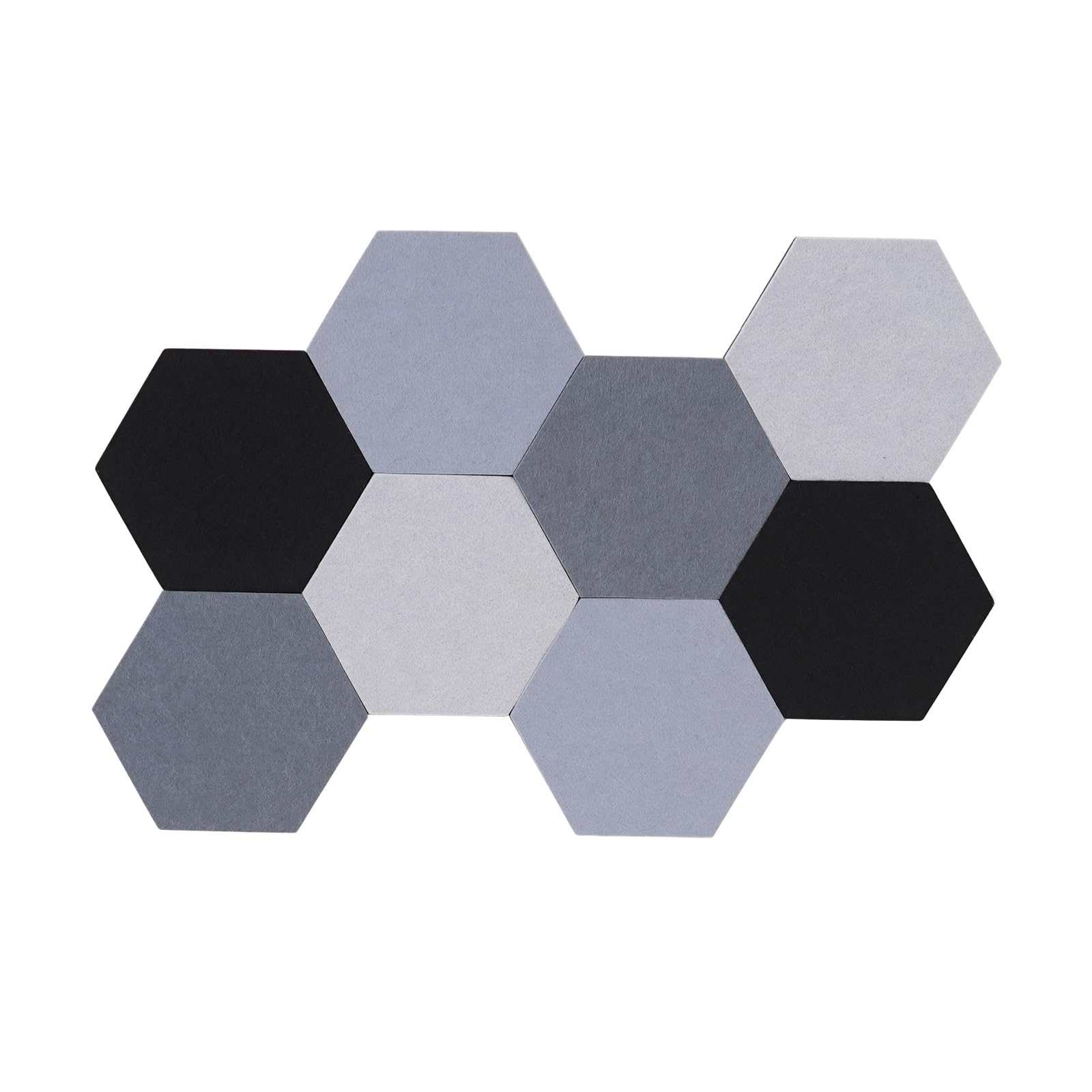 Afumazi 8Pcs Hexagon Felt Cork Board Tiles Self Adhesive Bulletin Board, Pin Board for Wall Decor Memos Photos Display (Set Q)
