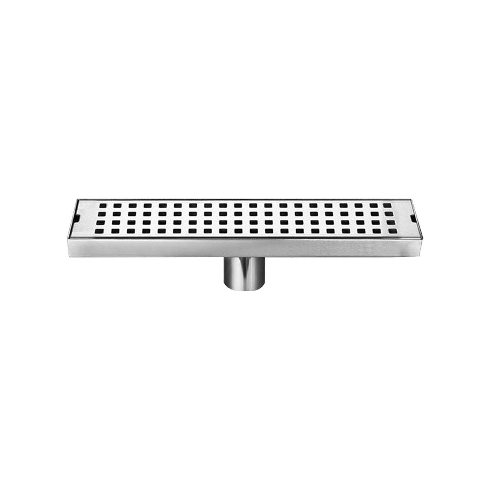 Desagüe de Piso de Ducha Lineal Desagüe de Piso de Ducha Rectangular Cubierta extraíble, escurridor de baño de Acero Inoxidable Cepillado 304