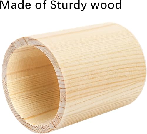 Miniatura 4 de Yopay Paquete de 12 soportes para bolígrafos de madera, soporte redondo de 4 pulgadas para escritorio, organizador de escritorio de madera sin