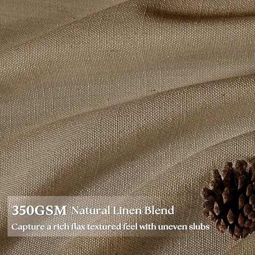 Image of Dark Brown Semi Sheer Pinch Pleated Linen Curtains 108 Inch for Living Room