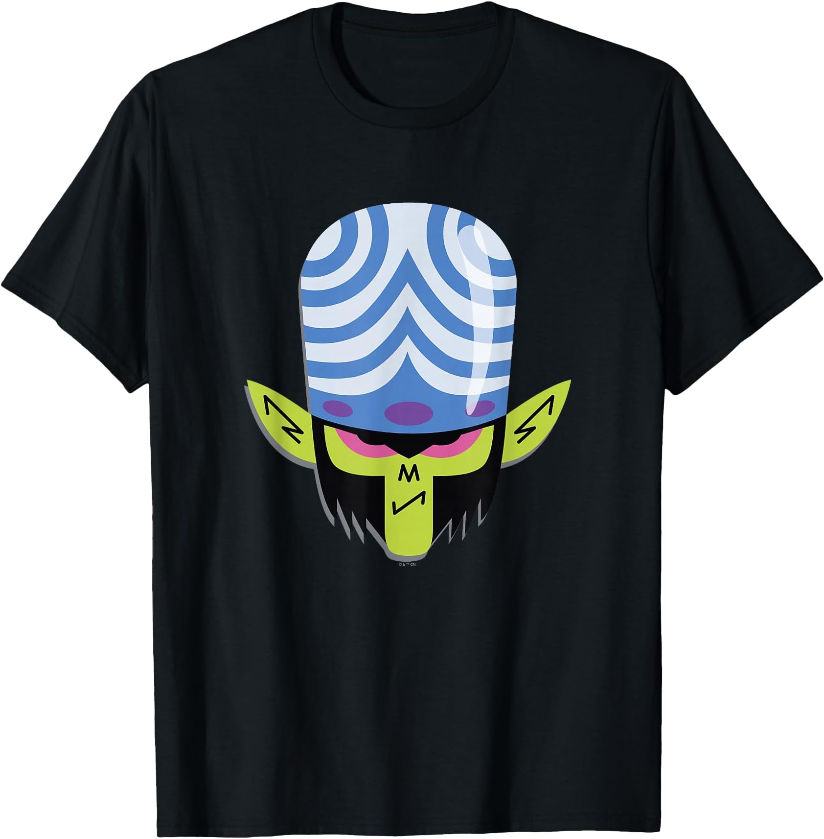 Power Puff Girls Mojo JoJo Big Face Angry Mood Logo T-Shirt
