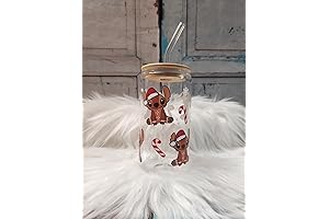 Stitch's Festive Gingerbread Cookie Glass Cup