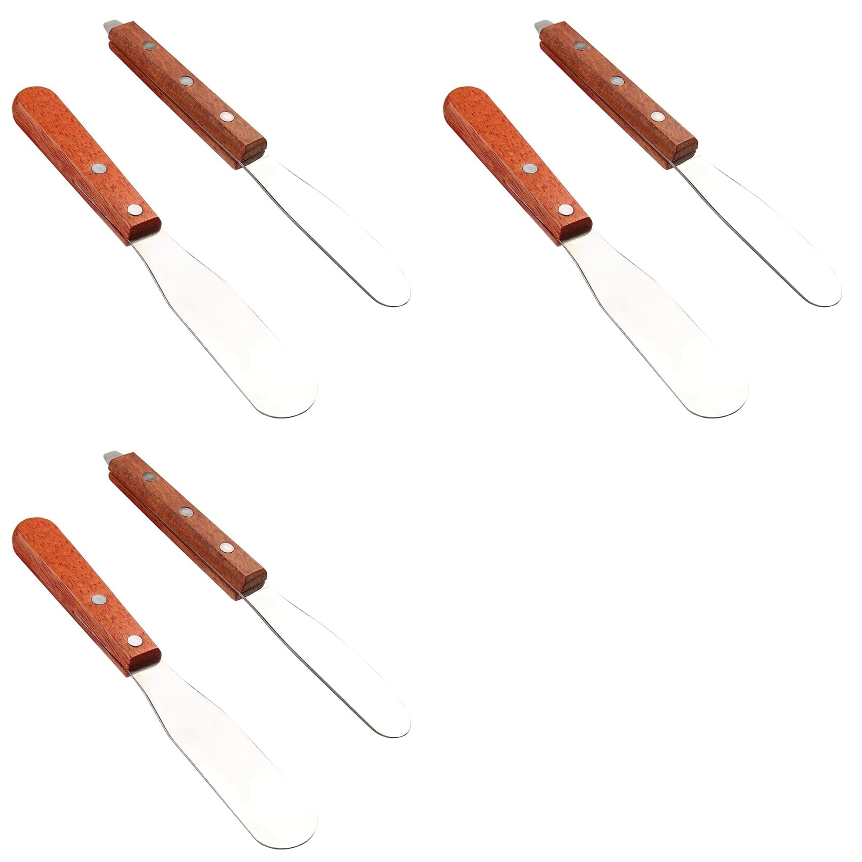HWIREUIGT 6X Dental Lab 8Inch Spatula Stainless Steel Plaster Alignate Mixing Wax End Instrument with Wooden Handle