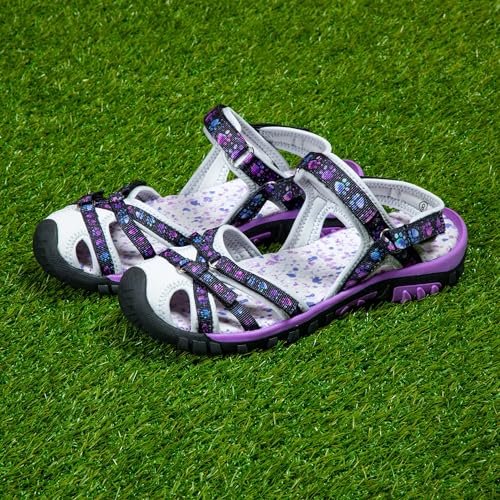 GreaterGood Trail Blazer Painted Paws Lightweight Adjustable Sport Closed Toe Sandals For Ladies Women's Walking Shoes4