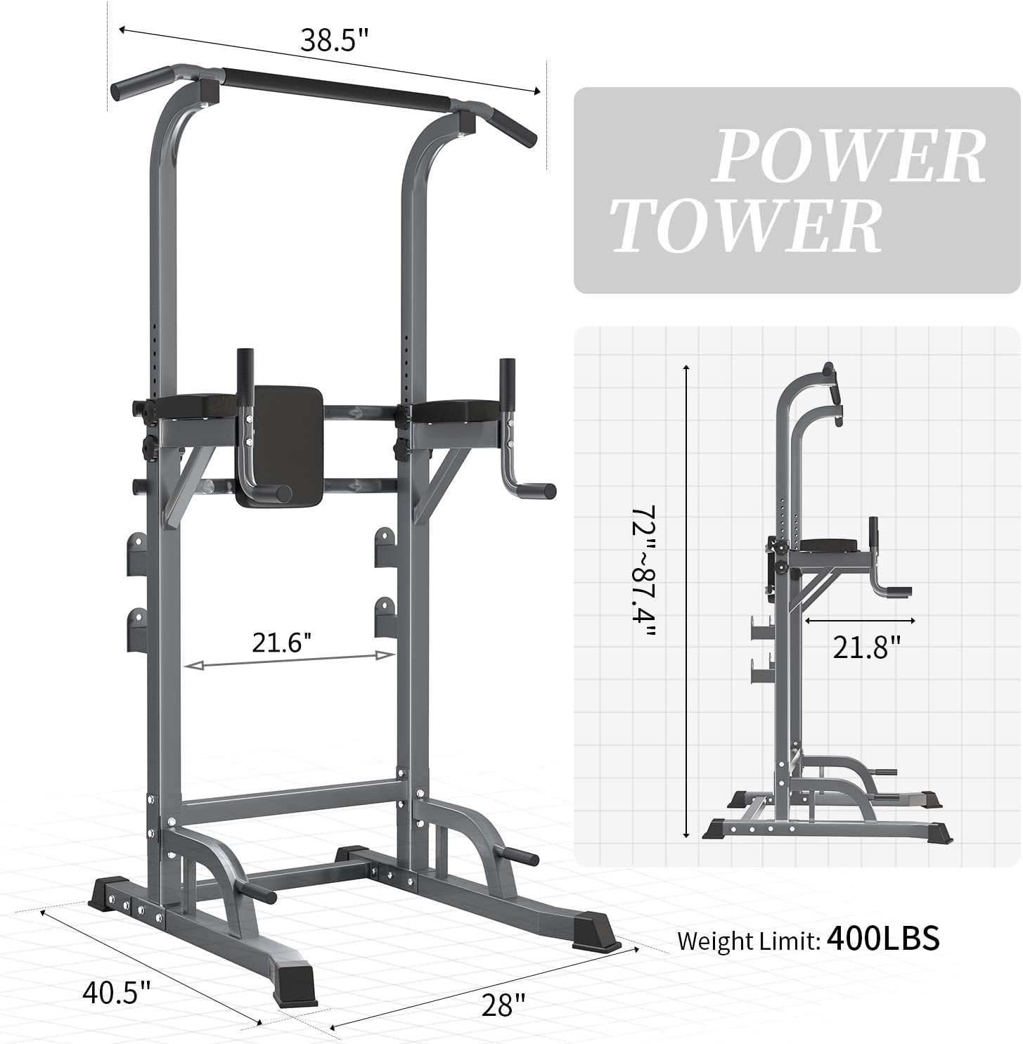 Buy ZENOVA Power Tower Pull Up Bar Station Pull Up and Dip Station