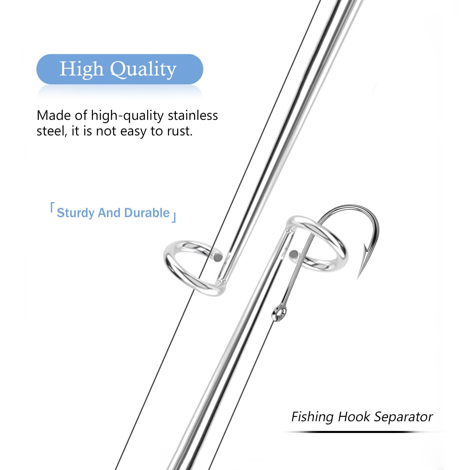 Medsuo 2 piezas de acero inoxidable para desenganchar, desenganchar, herramientas de extracción de anzuelos de pesca, suministros de pesca para pesca en lago, río, pesca en el mar