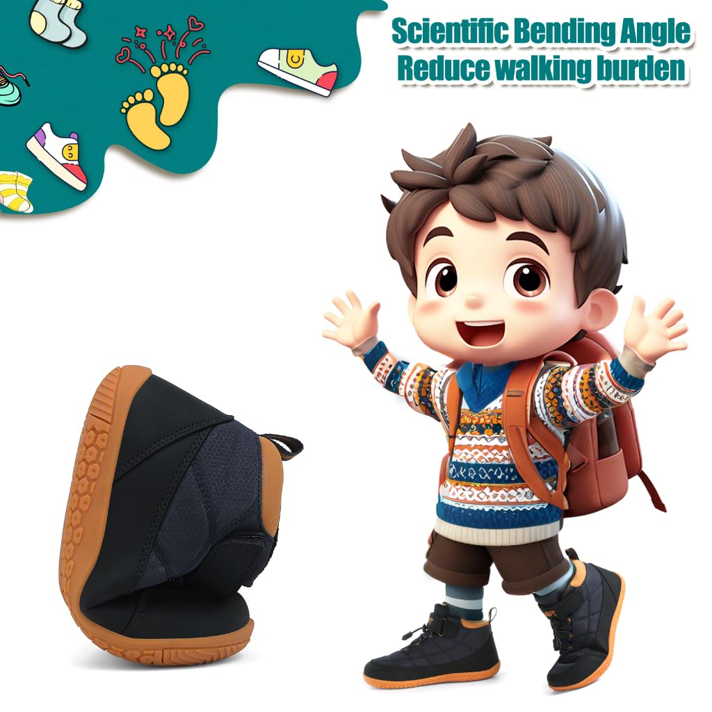 Wizshoe Botas Barefoot Lente Herfst Overgang Niño Niña Alta Zapatillas Resistente al agua Antideslizante Descalzas Minimalistas Sneakers Trekking Ligeras Cómodas Azul 33EU
