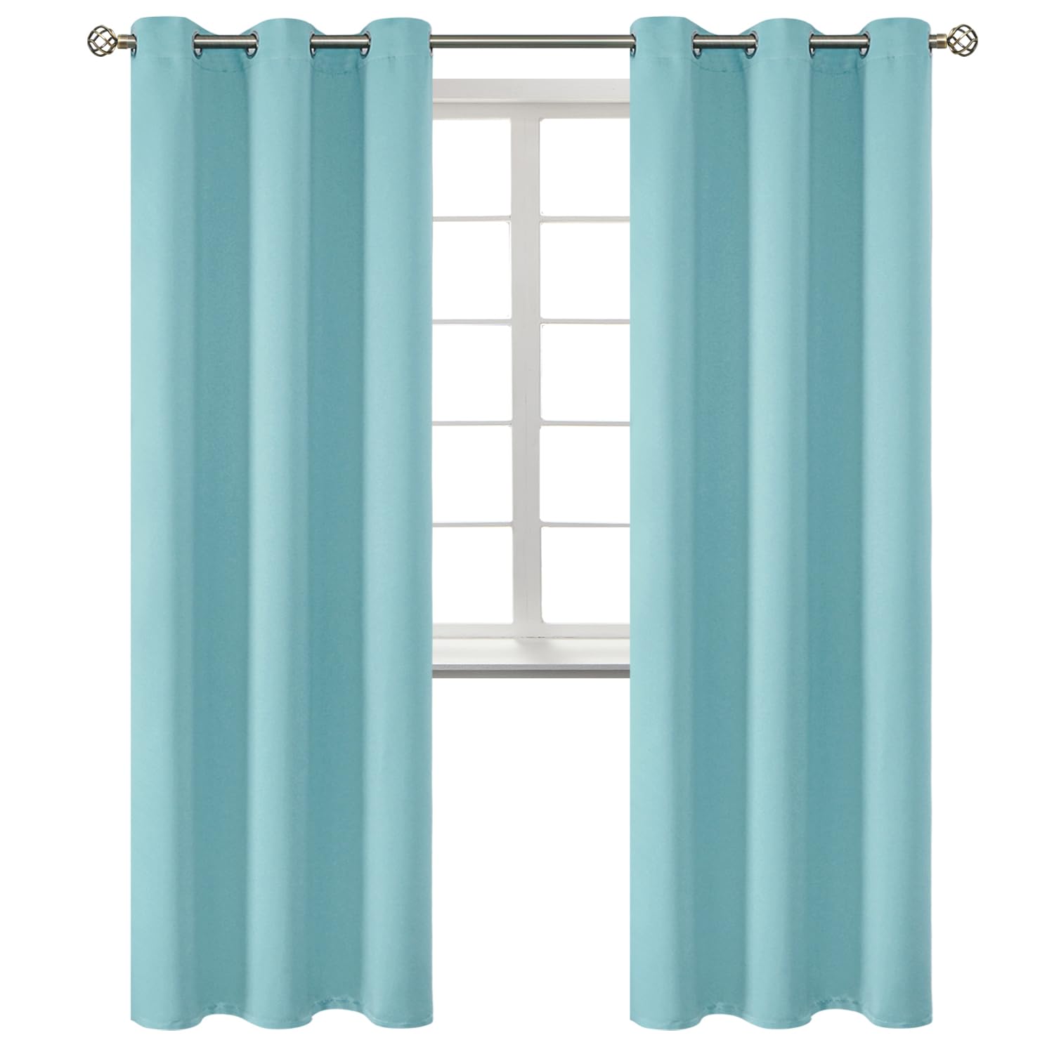 BGment Baby Blue Blackout Curtains for Living Room 84 Inch Long - 2 Panels