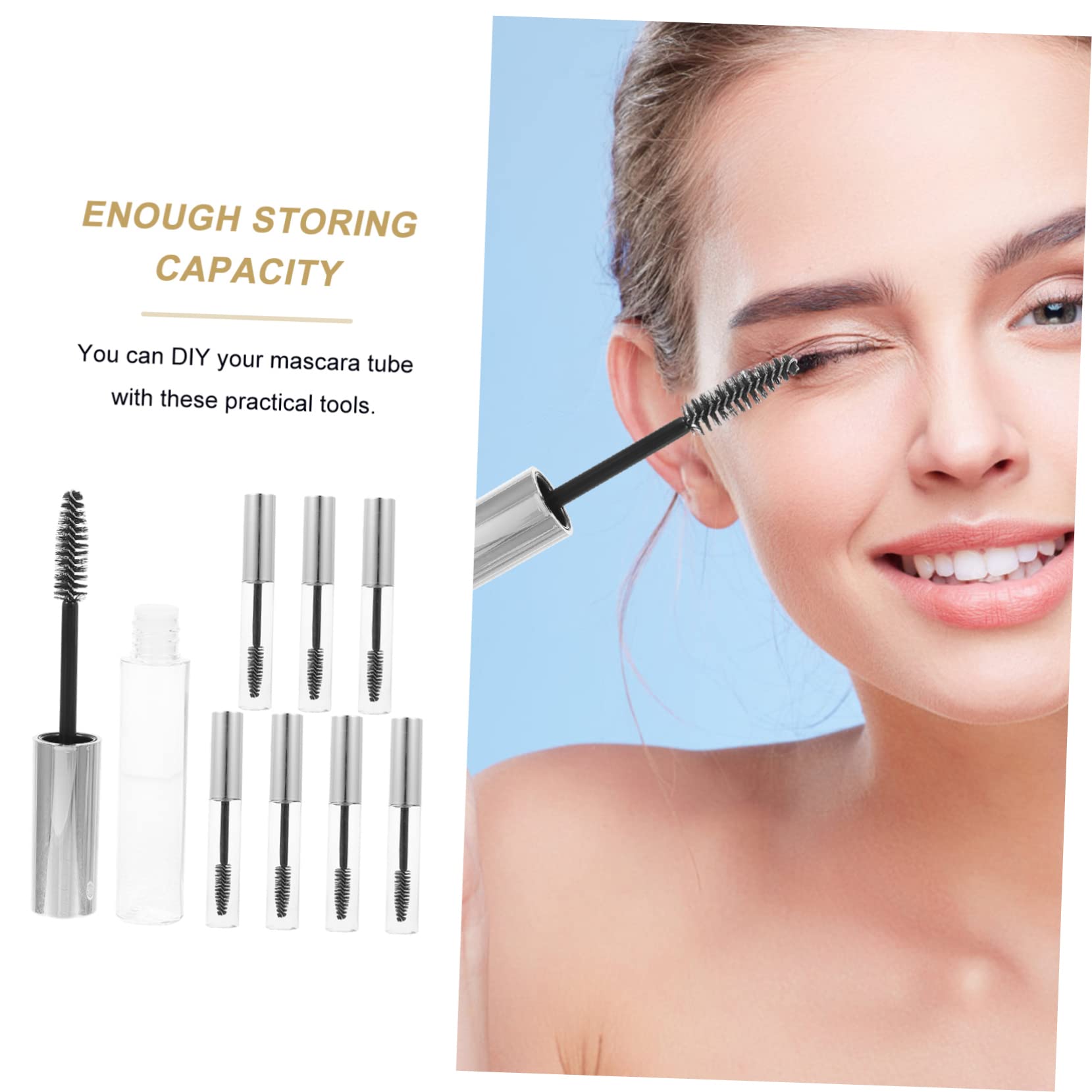 minkissy 3 Set Di Mascara Biologico Per Ciglia Tubo Vuoto Da 10 Ml Ricaricabile Per Strumenti Cosmetici 8 Pezzi * 3