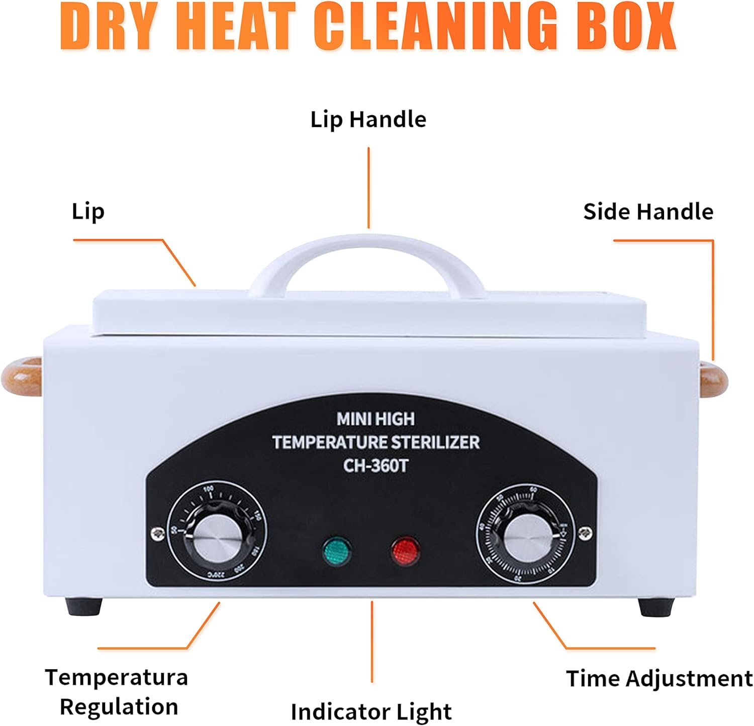 Caja de Limpieza de Herramientas de Metal de Alta Temperatura, 1.5L 300W Esterilizador de Utensilios de Peluquería y Tatuaje con Temperatura y Tiempo Ajustables para Spa, Salones, Peluquerías