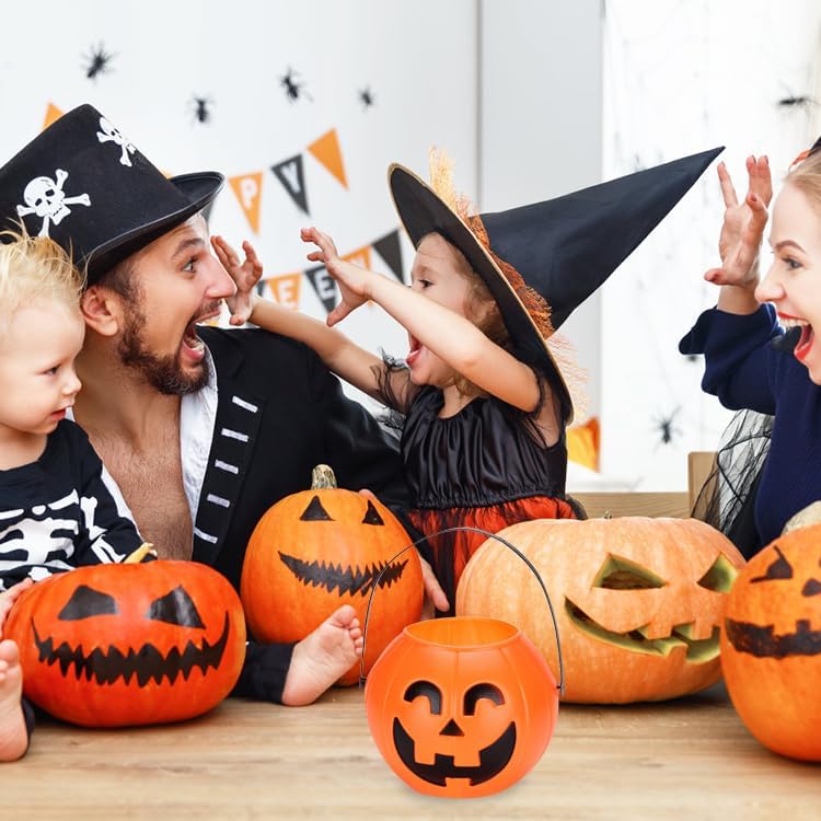 Miniatura 3 de TENDYCOCO 3 cubos de calabaza de Halloween para dulces de Halloween, cubo de dulces de dulce o dulce para fiesta de Halloween, suministros de