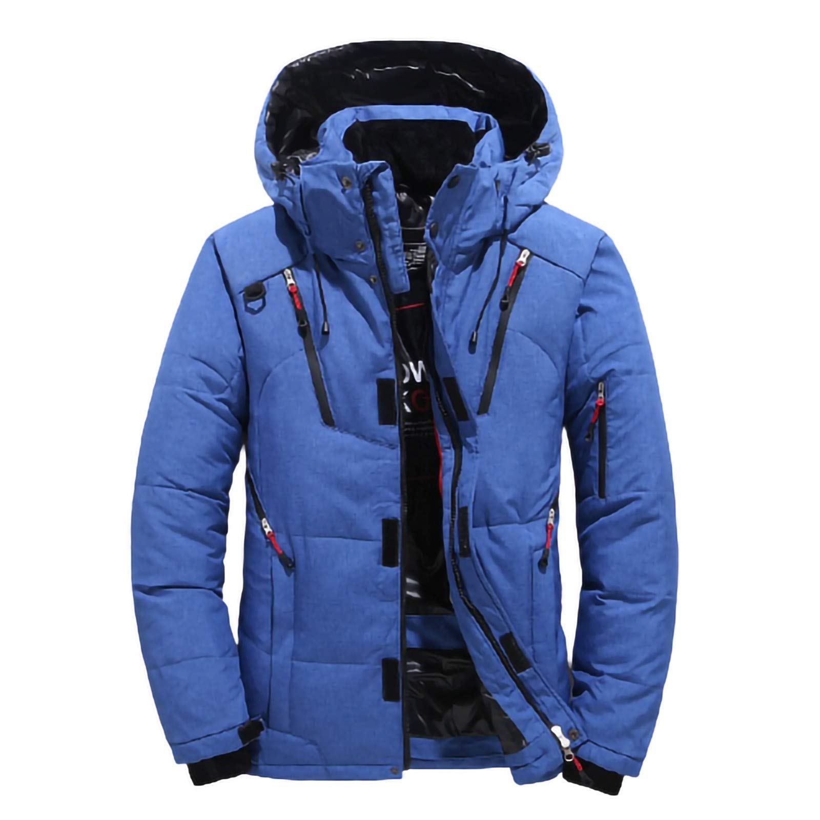 Kurtka puchowa męska zimowa kurtka puchowa wodoodporna kurtka narciarska outdoorowa parka kurtka robocza z odpinanym kapturem, odzież robocza na zimę, kemping, podróże i spacery