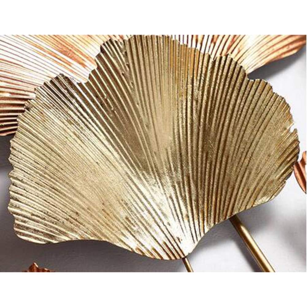Foglia di Ginkgo Dorata, Grande Quadro Decorativo da Parete, Quadro in Metallo, Decorazione da Parete in Metallo 3D, Arte, Sculture da Parete, Arredamento per la Casa, 136 cm
