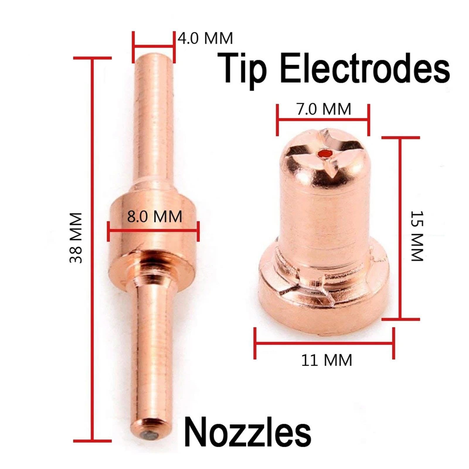 65 Pieces Of Plasma Cutter Tip Electrode Nozzle Kit, PT31 Cutting 30 40 50