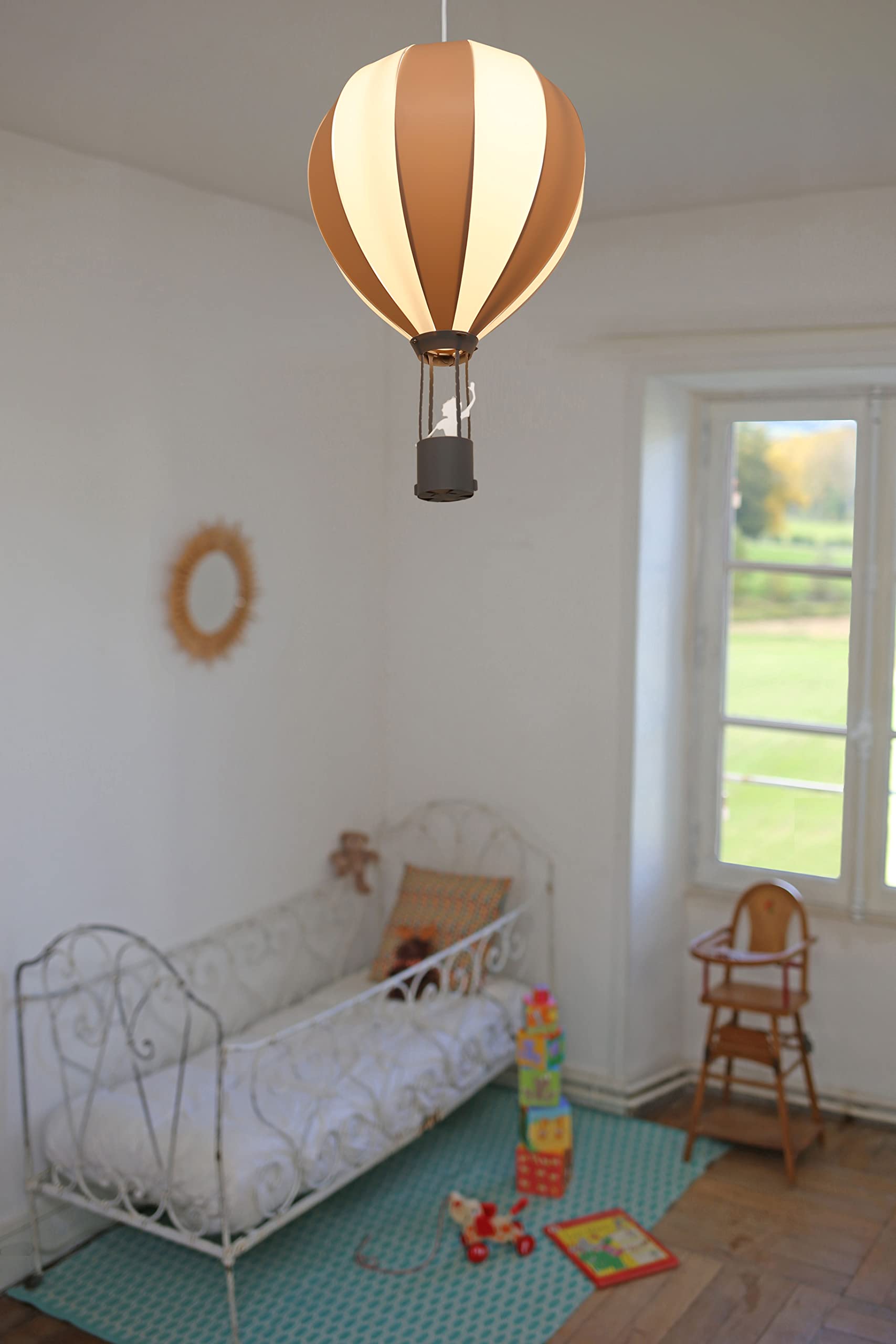 R&M Coudert Lampada da Soffitto Sospensione Camera Bambini Mongolfiera Grigio