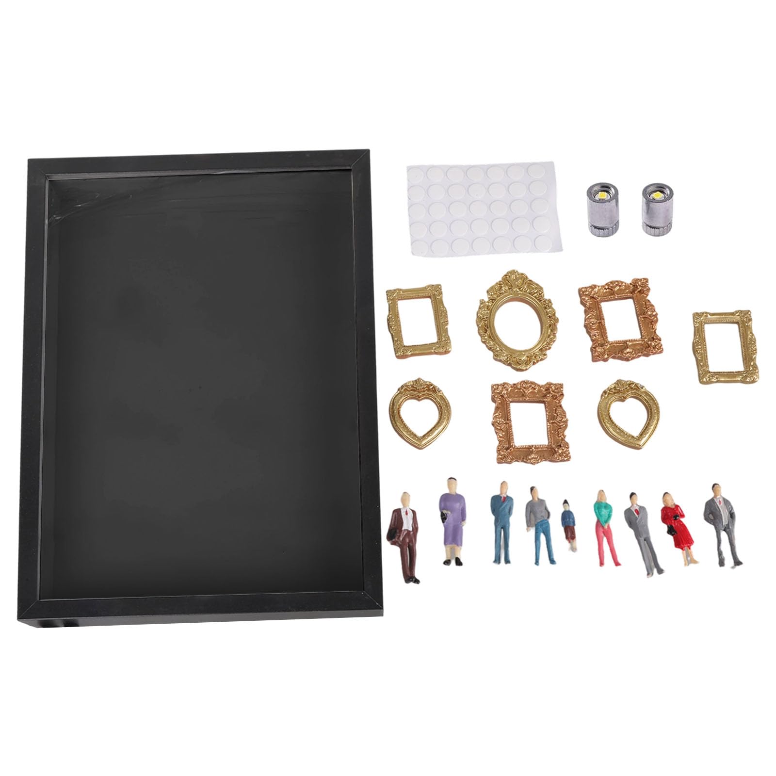 our fave Family Memory Frame Set Miniature Museums with Lights and Tiny Accessories Creative Photo Box Miniature Display Case with Optional Lighting & Figurines for Memories