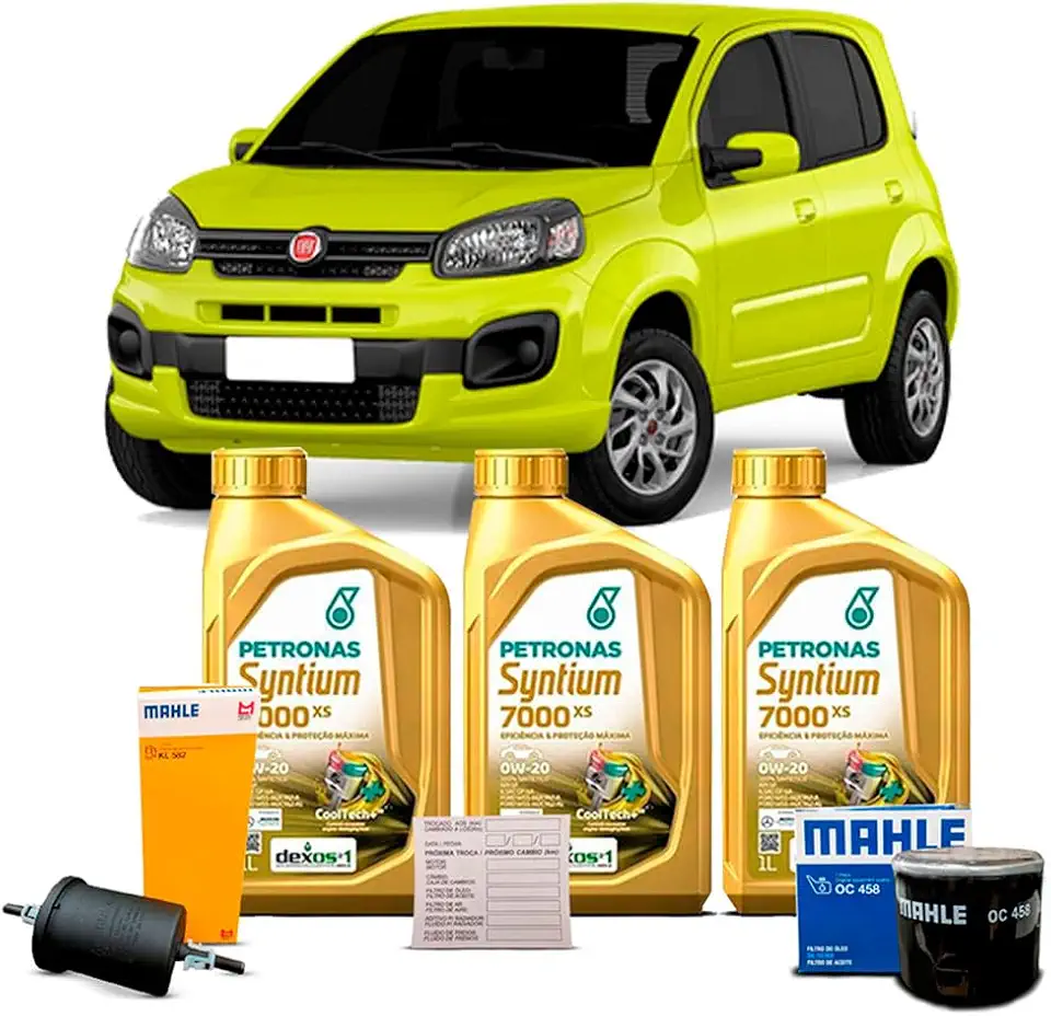 Kit Revisao 3 Oleo 0w20 + Filtro Combustivel e Oleo Fiat Uno 1.0 Firefly 2017 A 2021