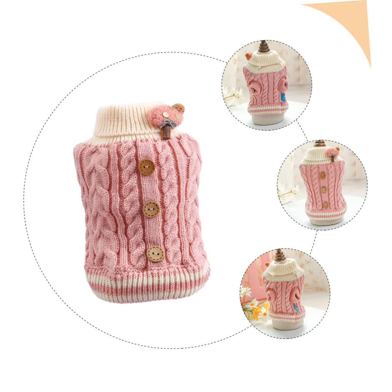 BESPORTBLE Lot De 3 Pulls pour Petits Chiens Vêtements Chauds Et Respirants