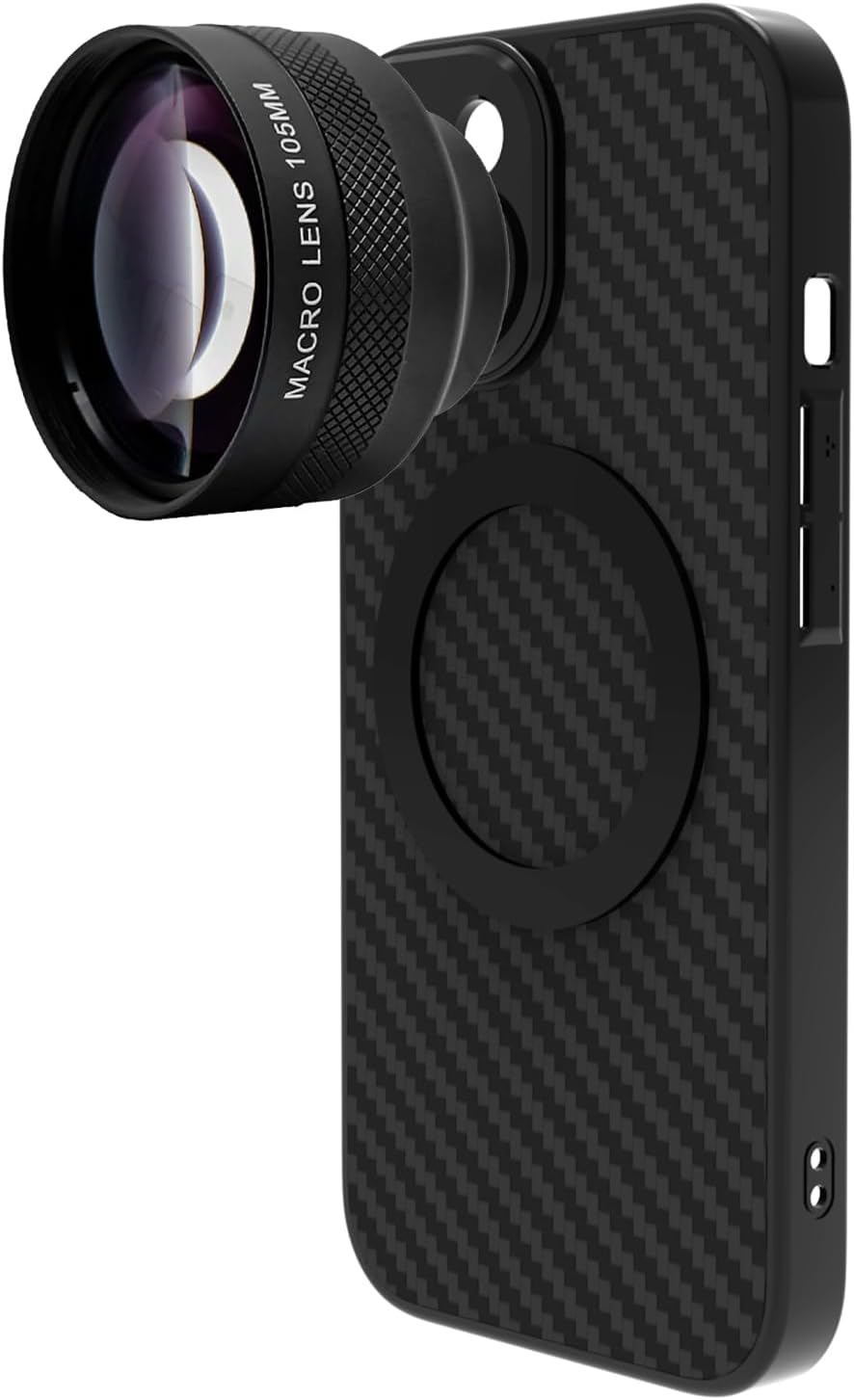 105mm Macro Lens with 17MM Thread Lens Phone Case with Magnetic for iPhone 15