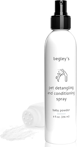 Begley's Natural Pet - Aerosol desenredante perfumado de aceite esencial de primera calidad para perros, cachorros y gatos, acondicionador sin