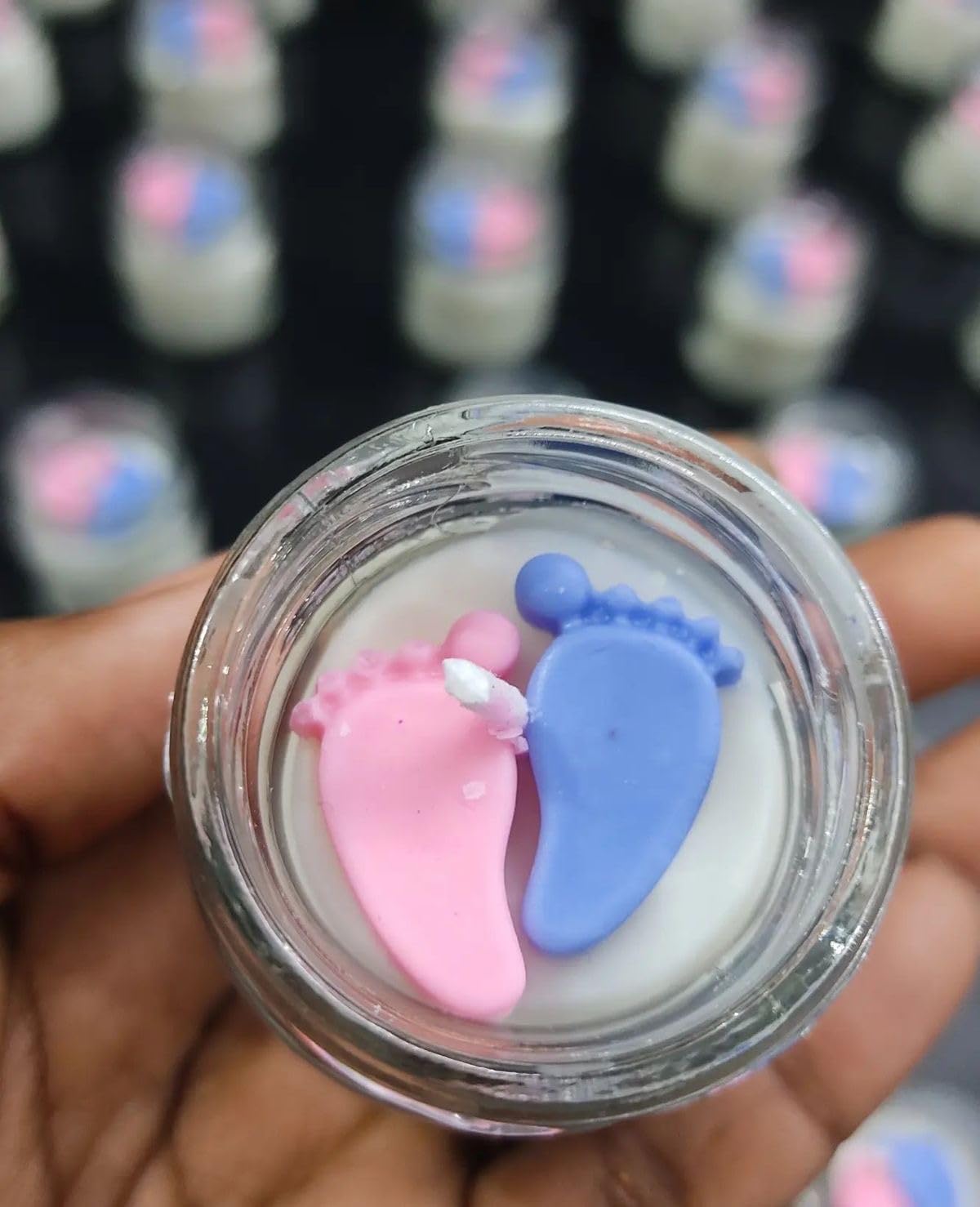 Set of 06 Candles/Baby Shower Theme/Packed in net/40 Ml Glass jar Candle/Baby Shower Return Favors/Return Gifts/Scented Soy Wax (03 Pink 03 Blue)-image-14
