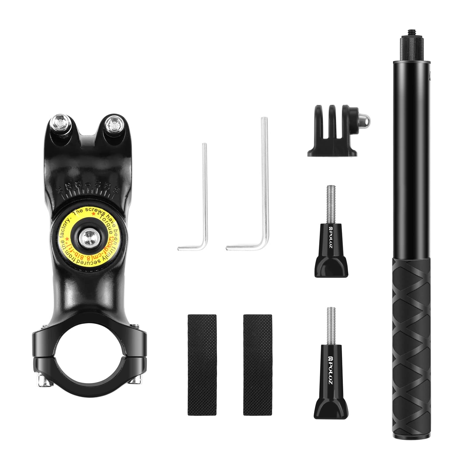 PULUZ Adaptateur de Fix de caméra pour Guidon de Moto Perche à Selfie pour Gopro Heor 13 12 11 10, Max 2, Lit/DJI OSMO 360 Action 6/Insta360 X5 X4 Air Go3 Ace Accessoires pour caméra d'action