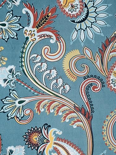 Image of Home Sizzler 144TC Artistic Dreams Teal Blue Double Bedsheet with 1 Pillow Cover