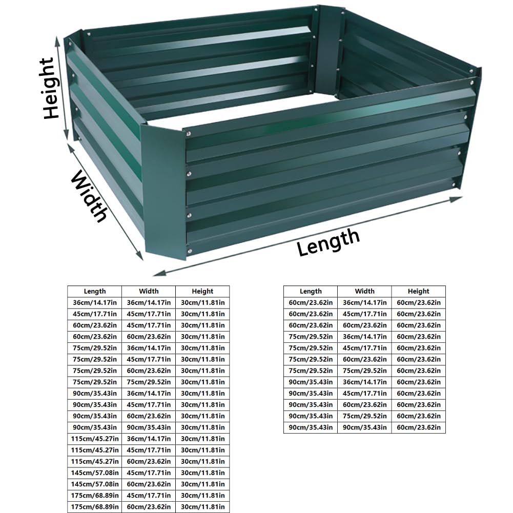 90x60x30cm,Raised Garden Bed, Metall Hochbeet, Garten & Balkon Gemüsebeet, Pflanzwanne, Wetterfestes Stahlblech Hochbeet für Gemüse, Hochbeete-Kit für Blumen, Obst, Gemüse