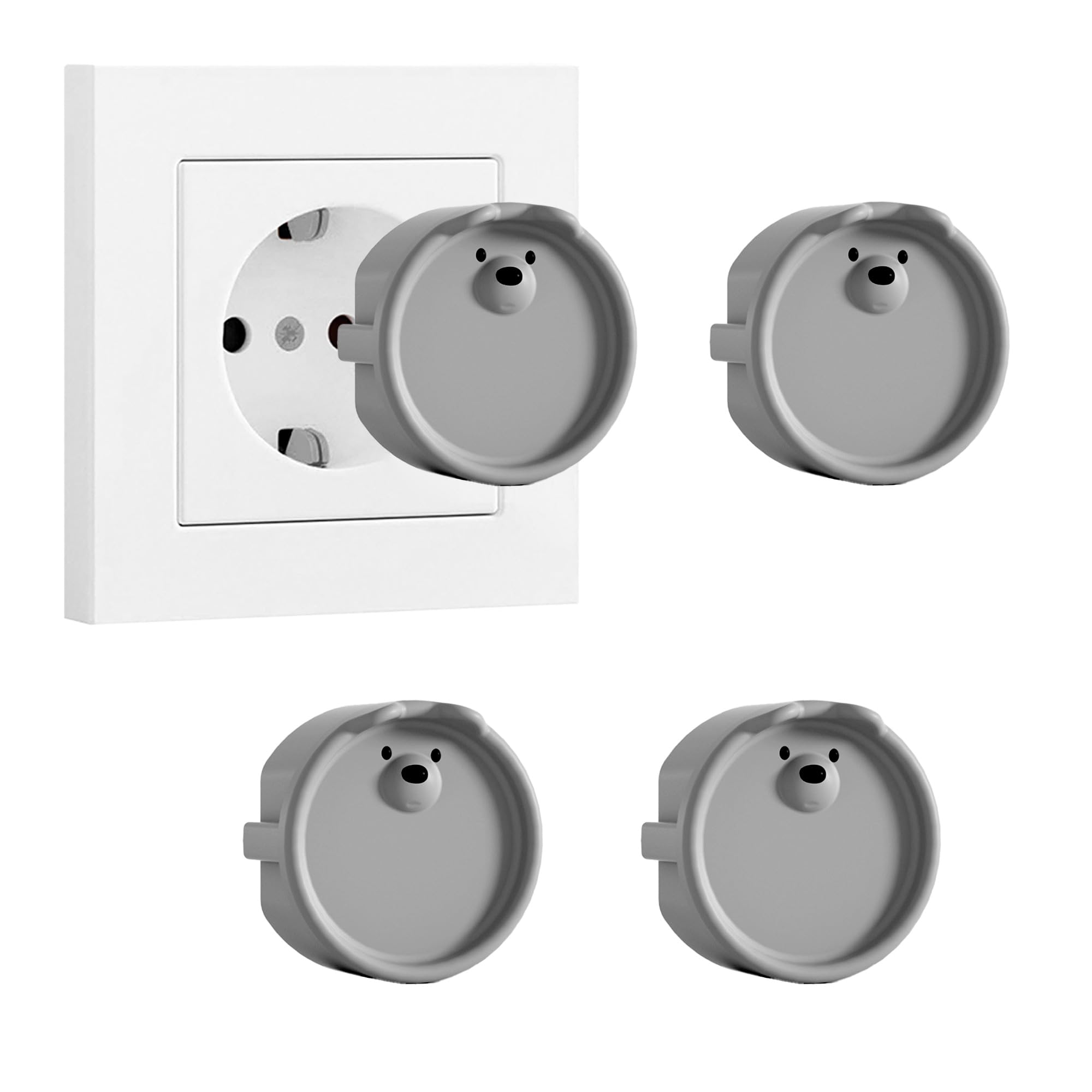 LLMtn 4 Stück F-Typ-Steckdosen (4 Grau)