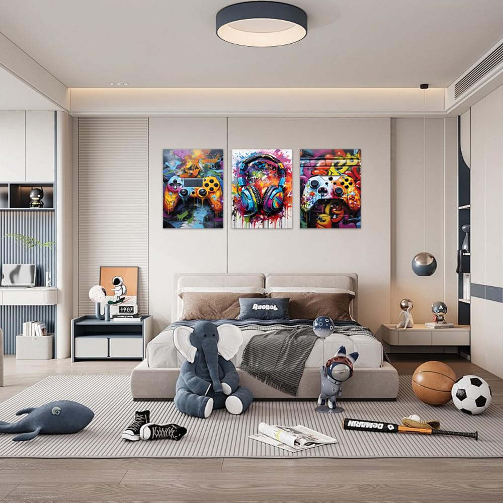Stampa Su Tela Per Stanza Giochi | Quadro Ragazzi Con Giocattoli | Decorazione Parete Per Cameretta, Soggiorno O Sala Giochi | 40,6x61 Cm