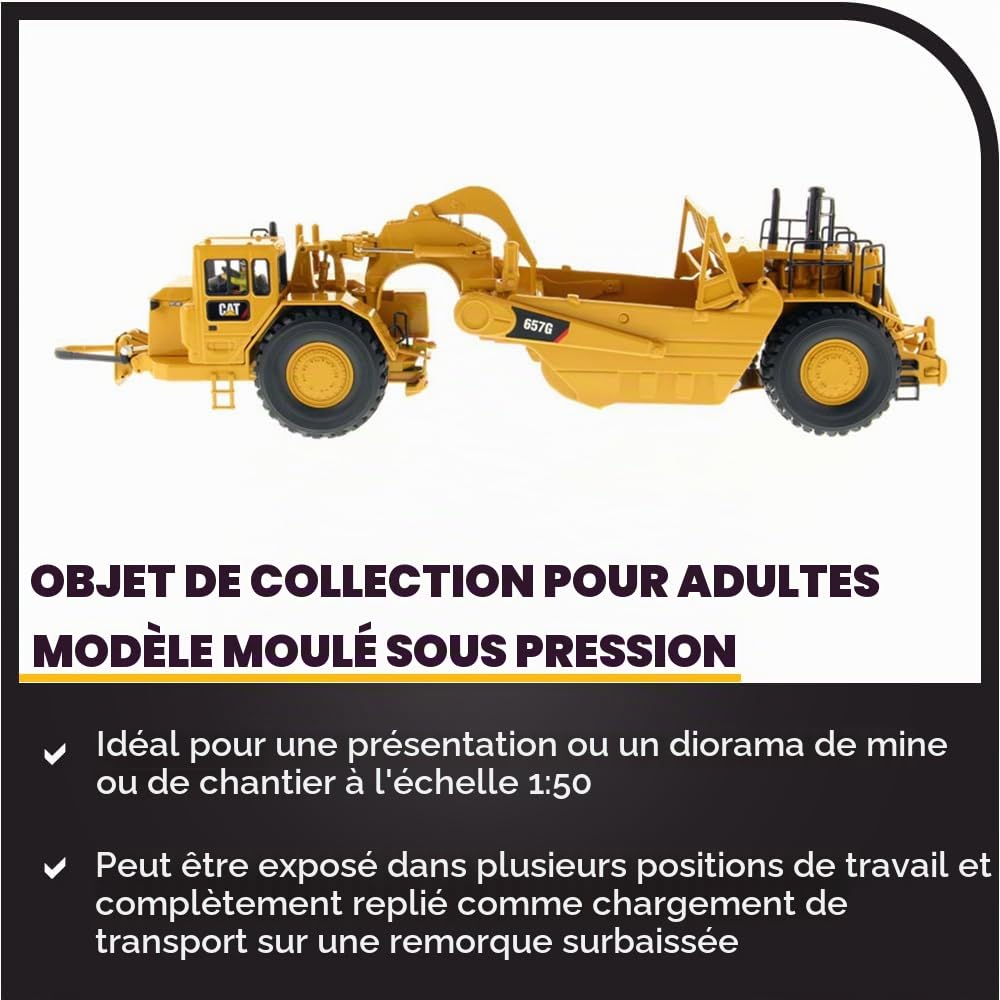 Diecast Masters 85175c - Cat 657G Wheel Tractor Scraper Core Classic, échelle 1:50, à partir de 14 Ans, en boîte fenêtre de présentation, Convient aux collectionneurs