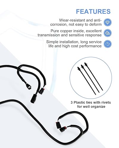 Miniatura 6 de ANODZU Arnés de cableado del sensor de asistencia de estacionamiento trasero para Dodge RAM 1500 2009-2019 2500 3500 2010-2018 Reemplazar