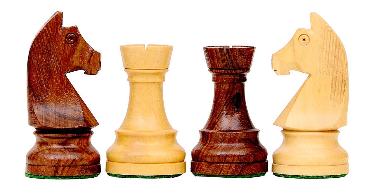 RR - Scacchi in legno, 9,5 cm, per giocatori professionisti, qualità da torneo realizzati in palissandro dorato