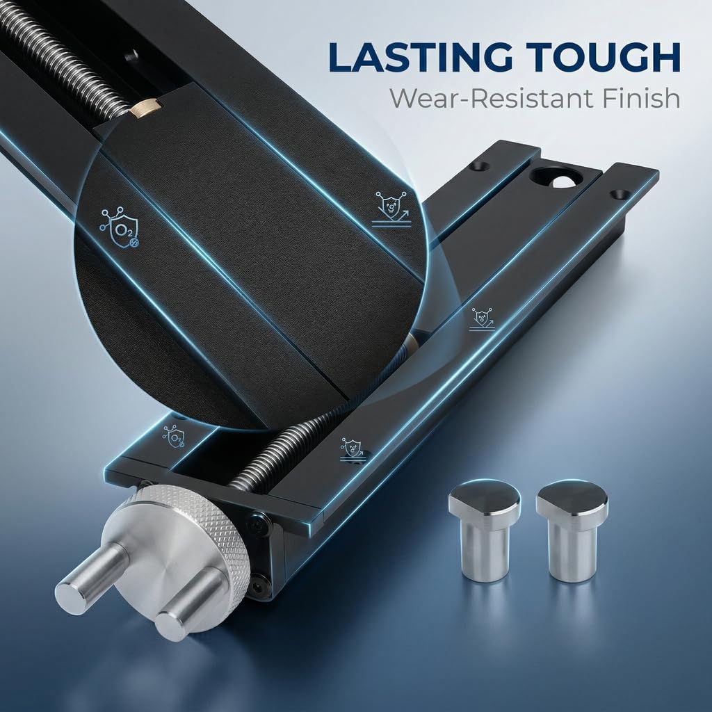Woodworking Bench Tail Vise, 0-110 mm Stroke Range Solid Aluminum Alloy Screw Rod Bench Vises with Anodized Oxidation Wear Resist Wood Vise for Woodworking Metal Drilling