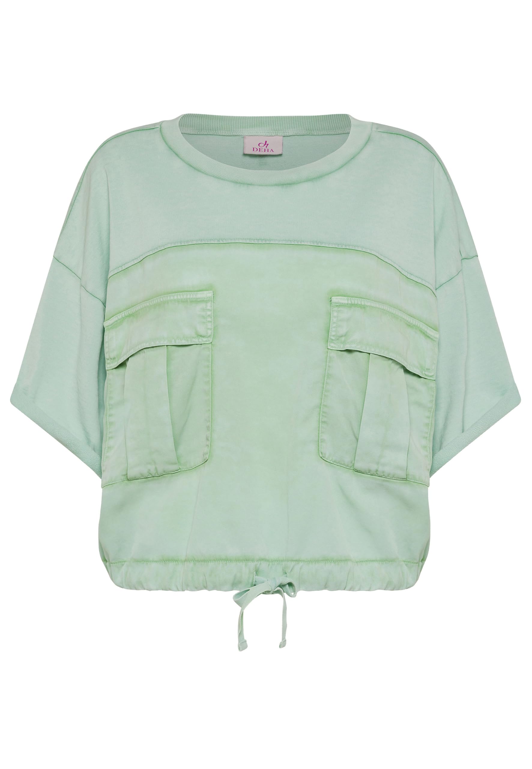 DEHA - Felpa Faded Sweatshirt Combined with Lyocell Twill in Cotone per Donna
