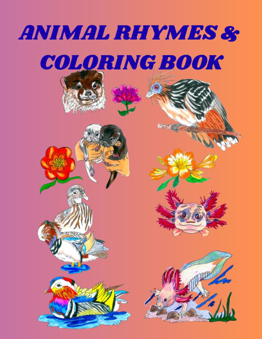 Animal Rhymes & Coloring Book: Nature's Wonders 4: Journey Through Mystic Waters