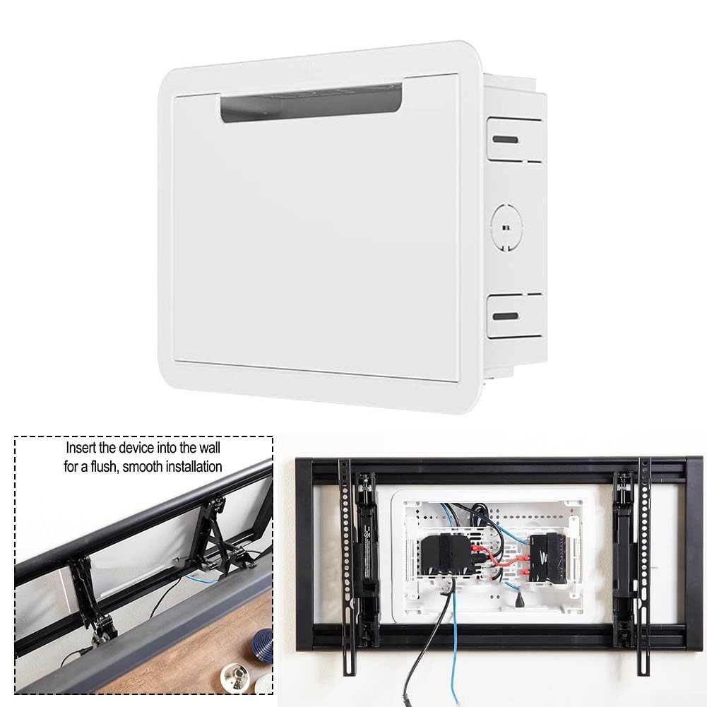 Caja multimedia de TV en la pared de 9 pulgadas para dispositivos de transmisión | Toma de TV empotrada y caja de red para Fire TV, para Samsung One Connect | Almacenamiento de gestión de cables