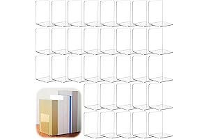 32 Pack Transparent Plastic Bookends Heavy Duty Office Book Holders