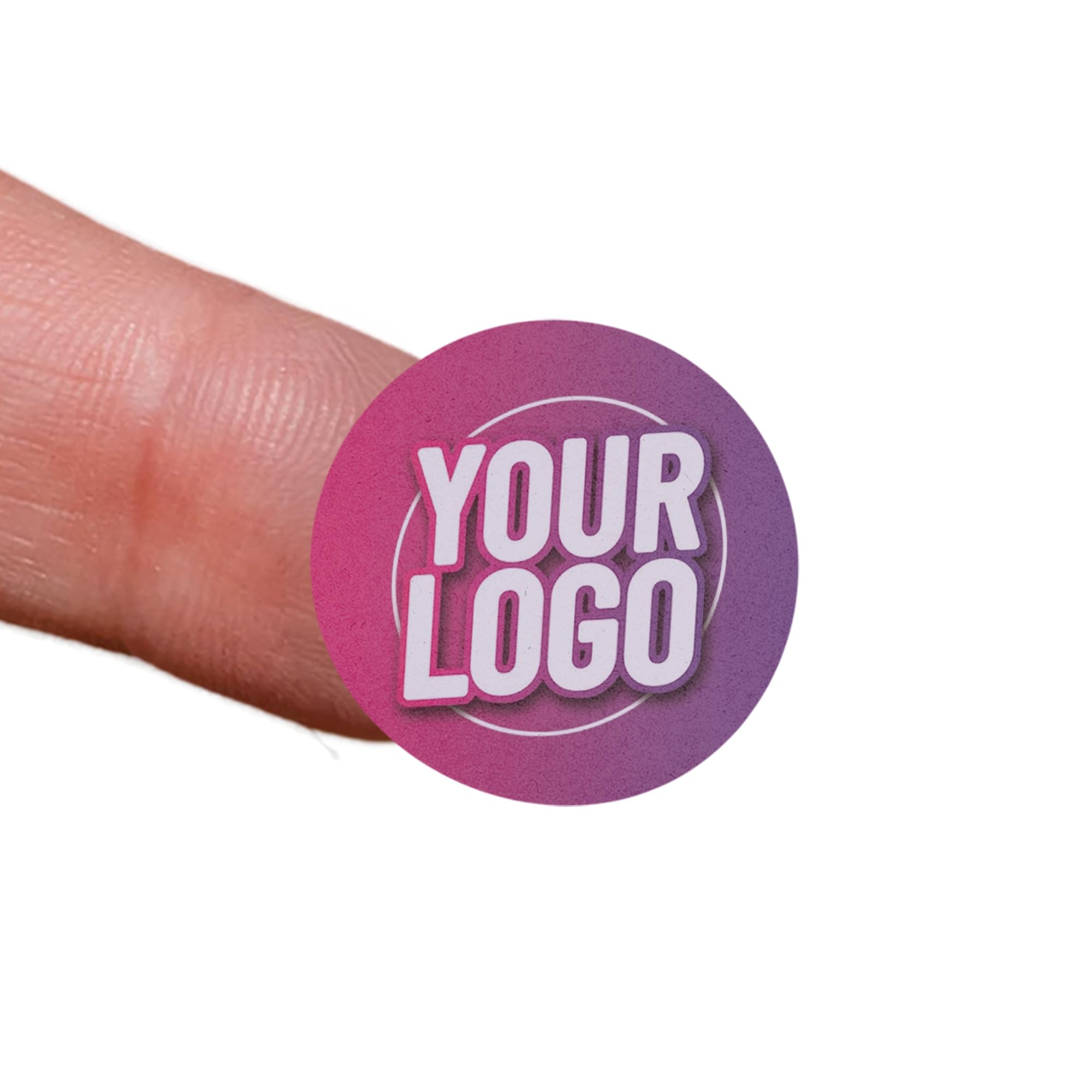 Personalised 19mm Round Stickers - Custom Business Logo Labels - Circle Label Stickers for Company Branding - Packaging - Thank You Seals (Gloss White, 117 Labels (1 Sheet)) — image 1
