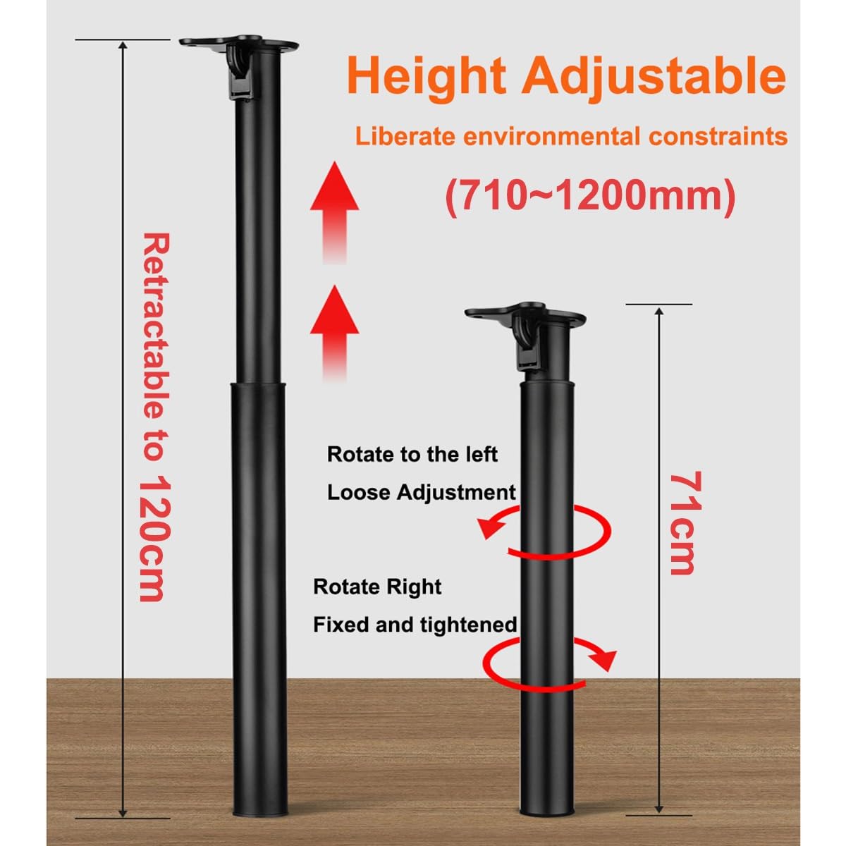 Regulowane składane nogi stołowe, wytrzymałe, 450, 1200 mm, metalowe nóżki, do samodzielnego wykonania, śniadanie, bar, sofa, szafka, biurko, wszechstronny czarny sprzęt meblowy