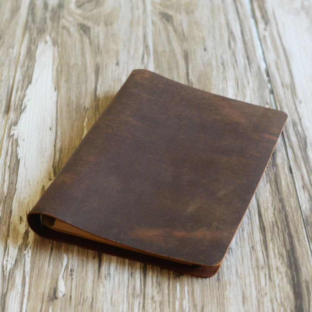 Simple A5 6-ring binder notebook, Leather Refillable Planner Binder, travelers Journal, sketchbook, Distressed Leather 702