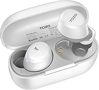 Vista 11 de TOZO Auriculares inalámbricos A1 Bluetooth 5.3 de peso ligero en el oído IPX5 Auriculares impermeables 2 micrófonos para llamadas AI, auriculares