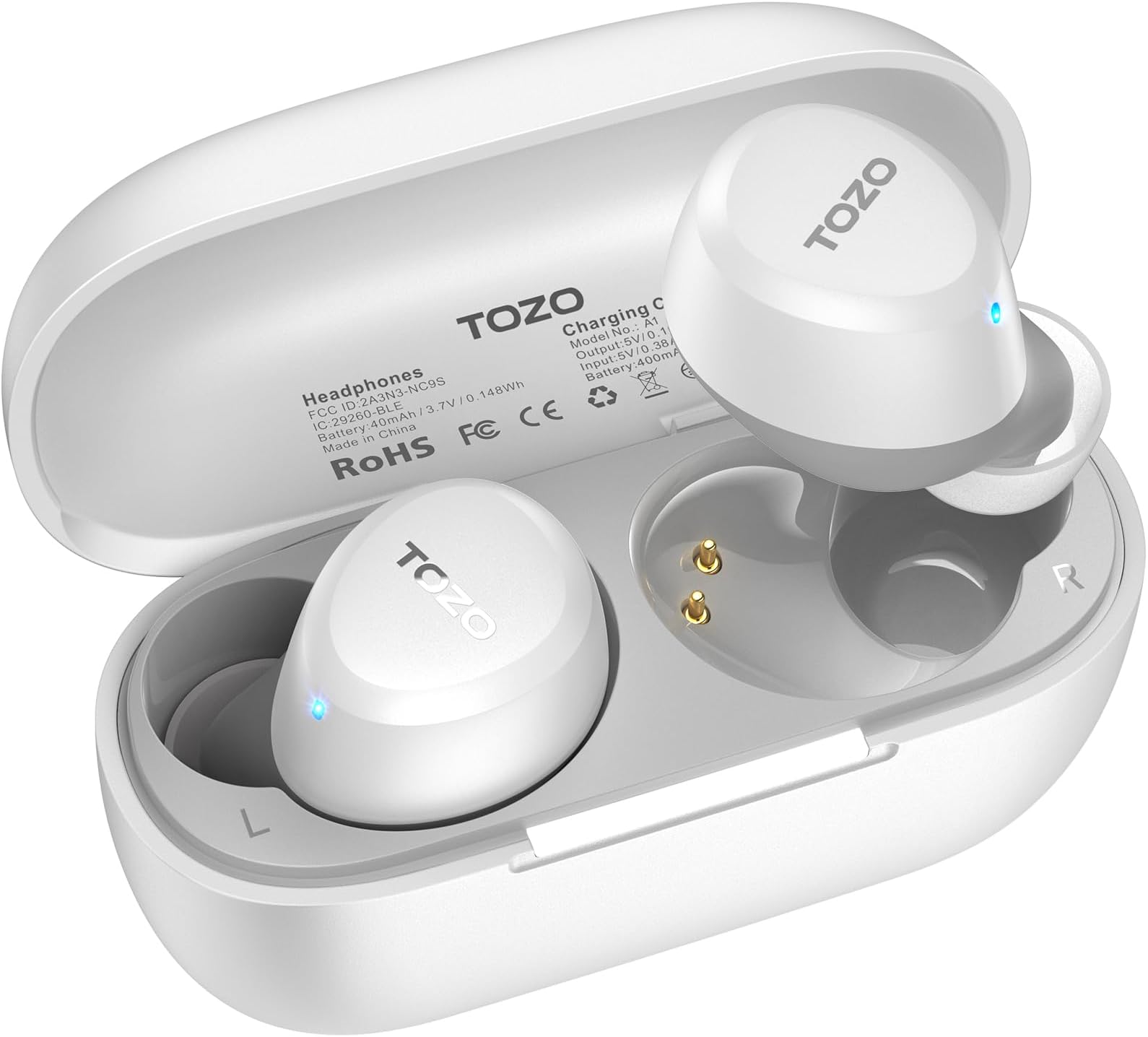 A1 Wireless Earbuds Bluetooth 5.3 Light Weight in Ear IPX5 Waterproof Headphones 2 Mic for AI Calls, Immersive Premium Sound Bass Headset with Charging Case, 32 Presets EQ Customization via App