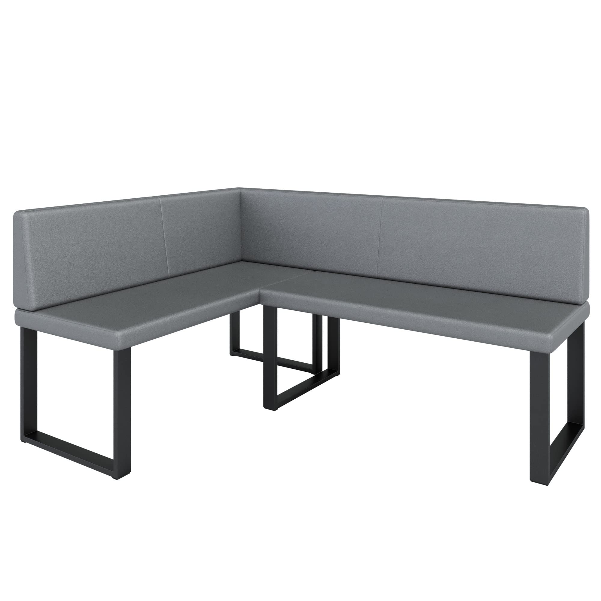 FURNISTAR Akiko Metal Banc d'angle pour votre salle à manger, cuisine moderne, coin salon, coin repas. Parfait pour la cuisine, le bureau et la réception. Finition solide et solide. (Soft 29, 142 x
