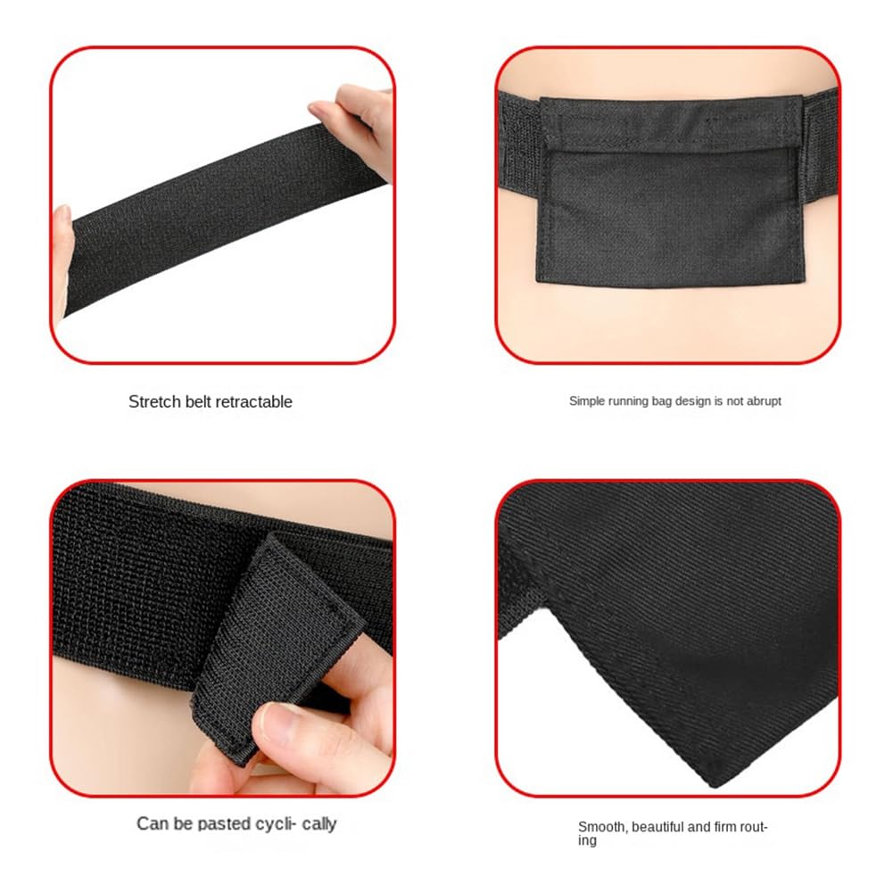 1 PCS Ceinture de Dialyse Péritonéale Support de Cathéter PD avec Pochette en Support de Cathéter PD Noir pour Tube D'Alimentation Tube Peg Tube Transfert Set Fixation