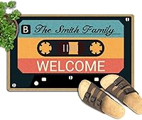 Vista 8 de Tapete para puerta de 30 x 18 pulgadas, nombre inicial con monograma, tapete personalizado de perfil bajo, tapete para puerta delantera, tapete