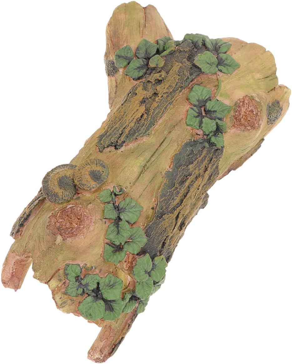 DECHOUS Reptile Hideout Resin Hollow Tree Trunk Shelter for Gecko and Lizard Terrarium Climbing Decor Suitable for Snake and Amphibian Habitat